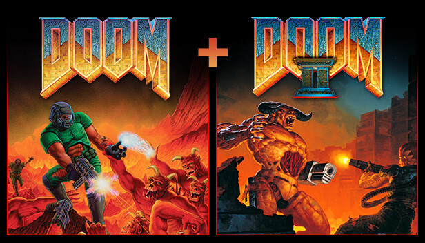 Official DOOM + DOOM II game artwork.