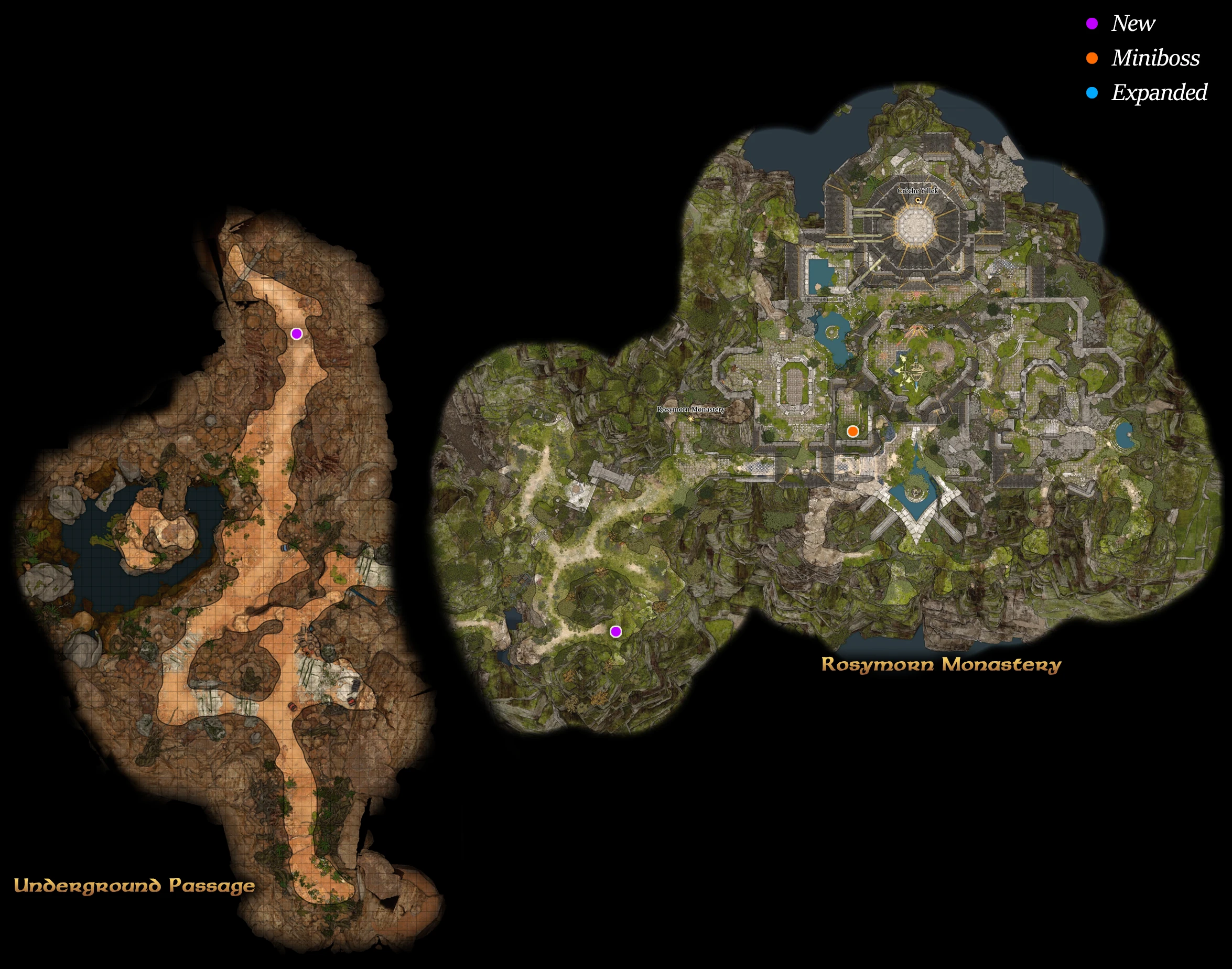 Earlier creator map of Act 1 areas, published September 7; it does not identify the October 21 additions.