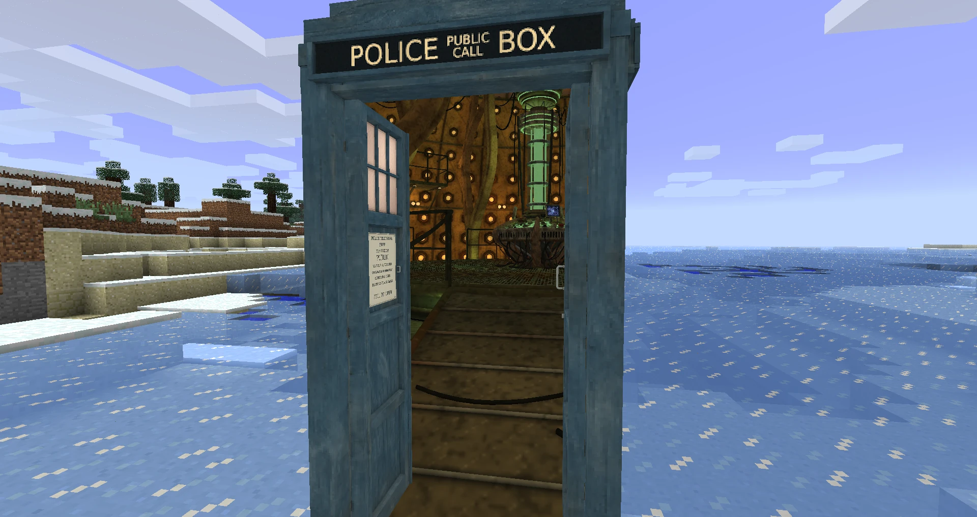 An open bTARDIS doorway revealing its larger interior, from the project’s earlier gallery.