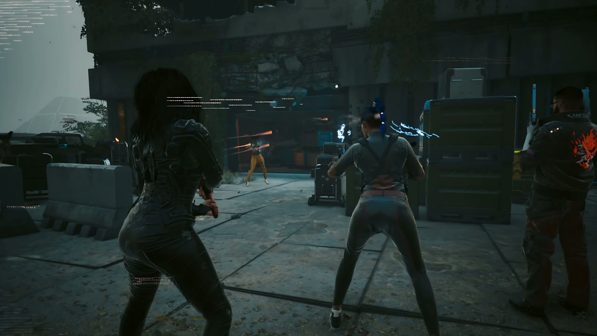 NightCoop promotional image showing three armed characters in an urban setting.