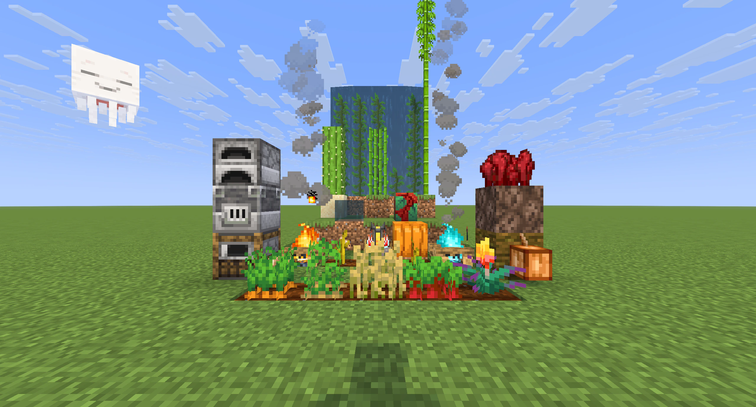 Minecraft crops and processing blocks continue working in The Block Keeps Ticking creator gallery image.