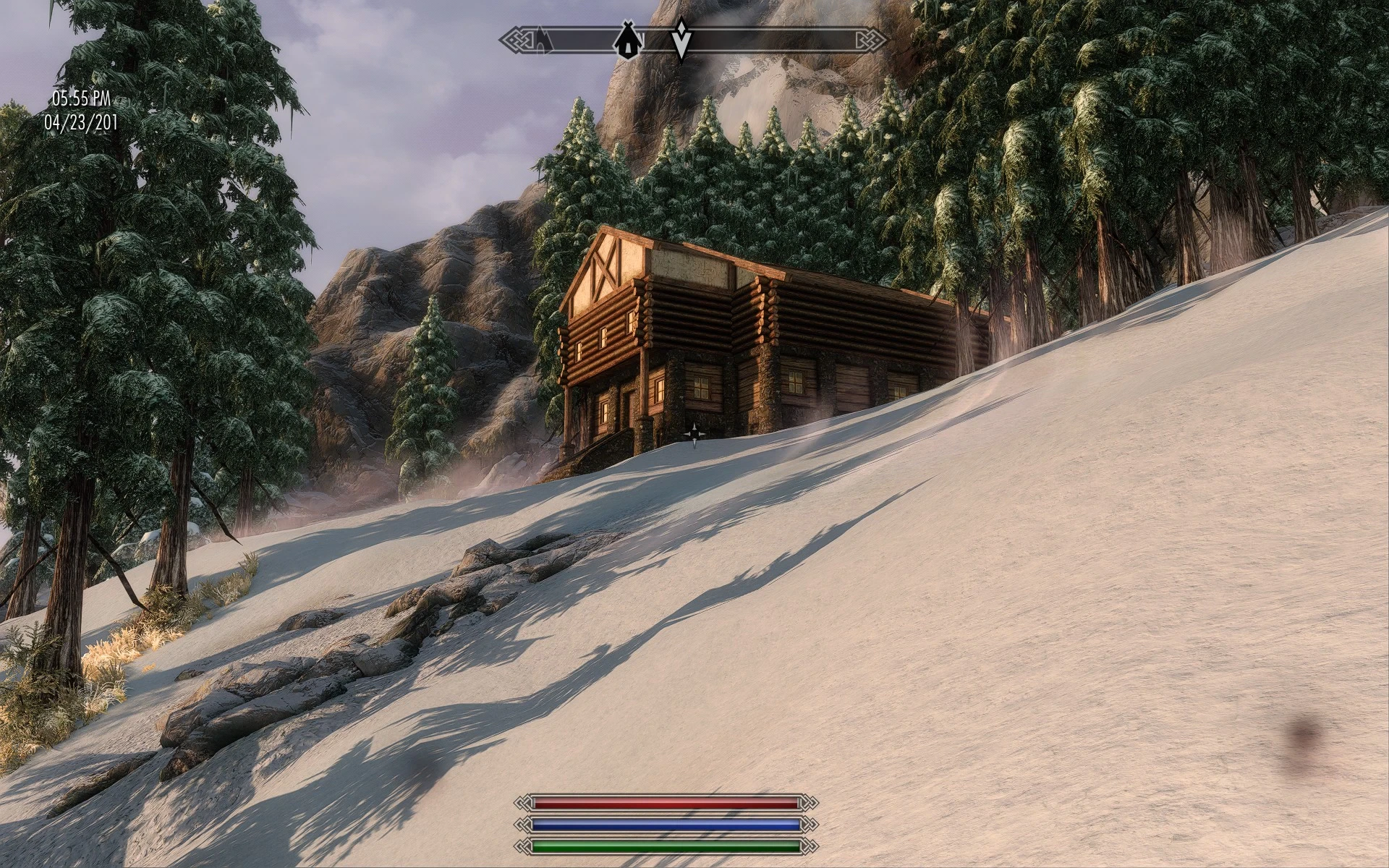 A haunted manor stands near Riften in a creator gallery screenshot for The Valeraine Inheritance.