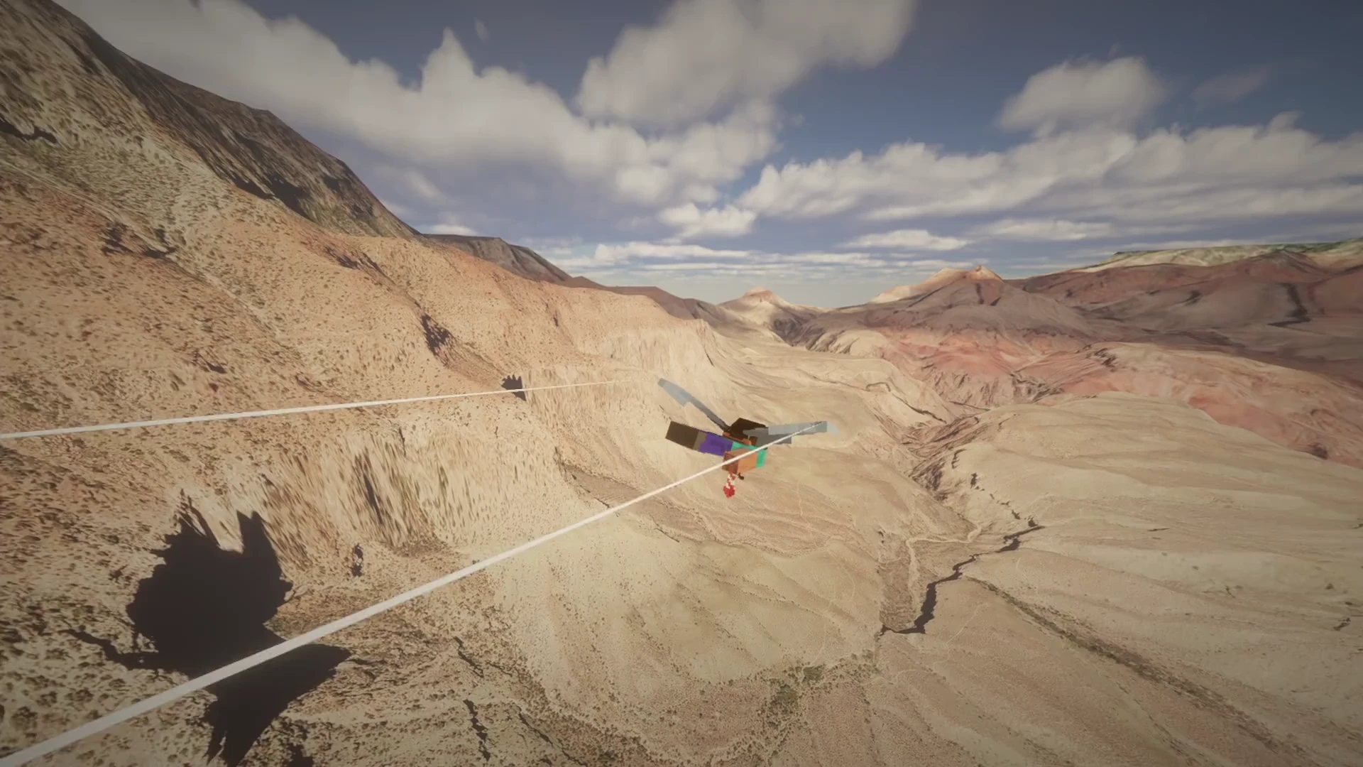 RealWorldMC's official canyon-flight image; illustrative project imagery, not evidence of the 1.0.4 fixes.